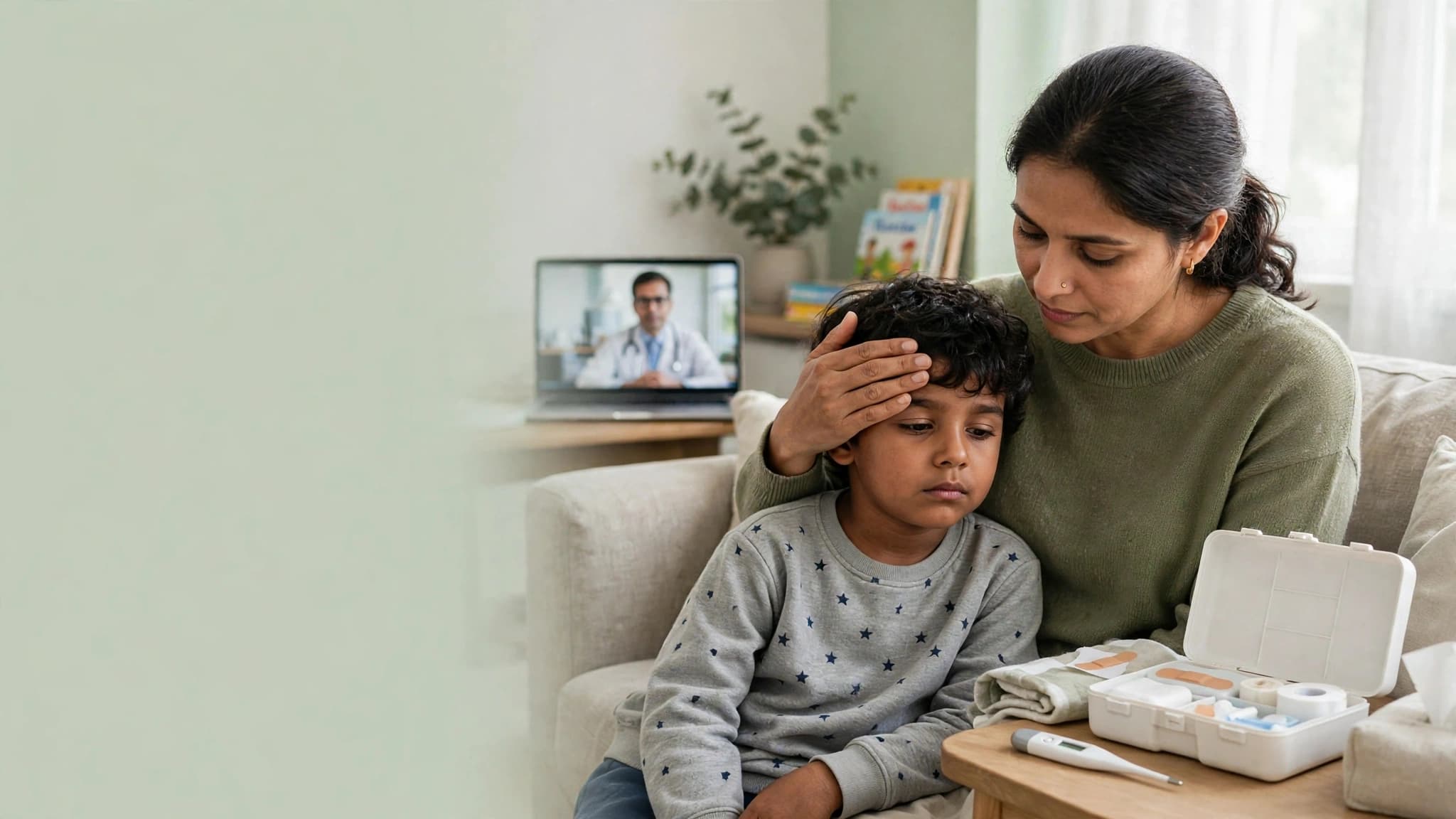Parent checking on a sick child, showing warning signs parents should never ignore